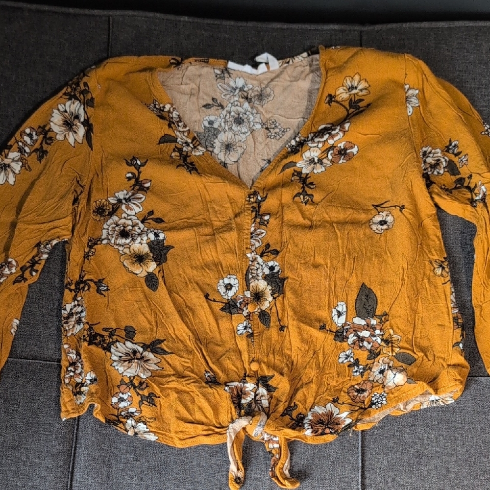 Floral Mustard Women's Top